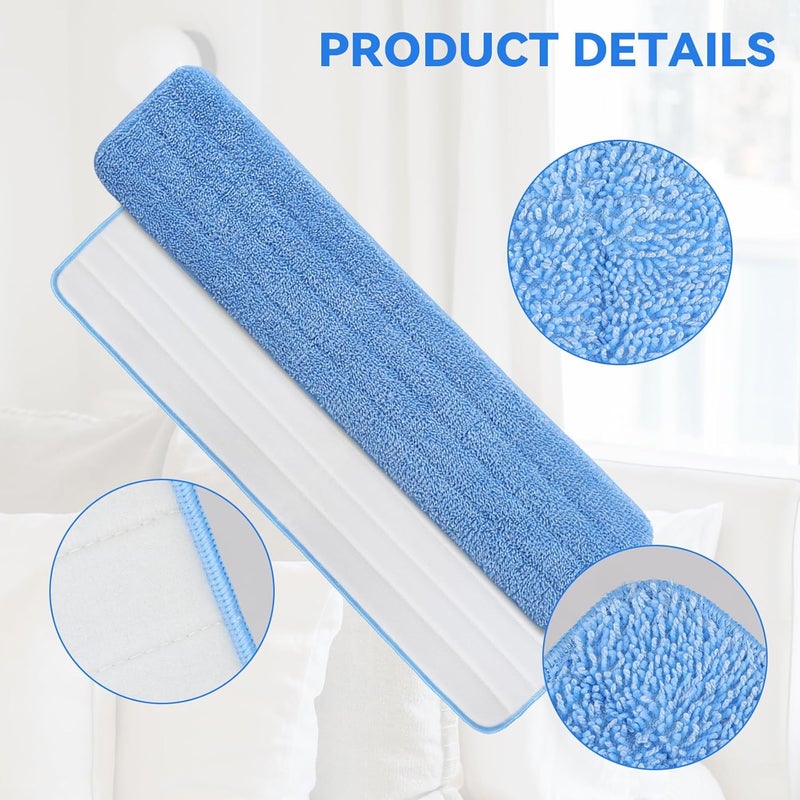 BeiLan 36" Microfiber Pad for Rubbermaid Commercial 36 Inch Mop Head - 8 Pack Replacement Wet & Dry Commercial Reusable Cleaning Mop Refills Fit for Any Microfiber Flat Mop System 36" - Image 3